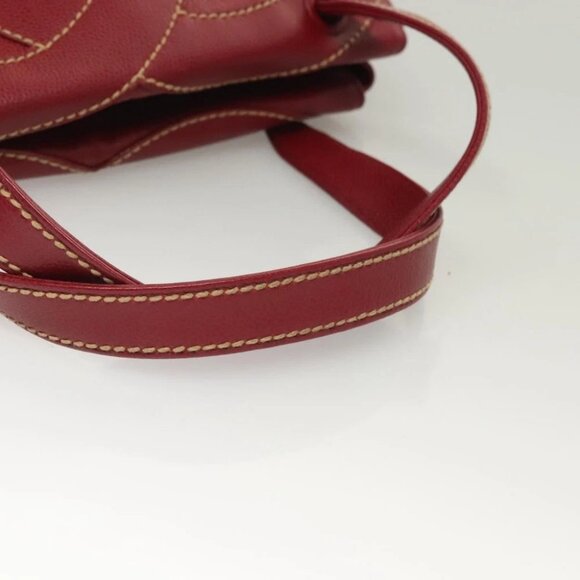 CHANEL Wild Stitch Hand Bag Grained Calf Skin Bordeaux Gold CC Auth 126239V - Picture 9 of 14